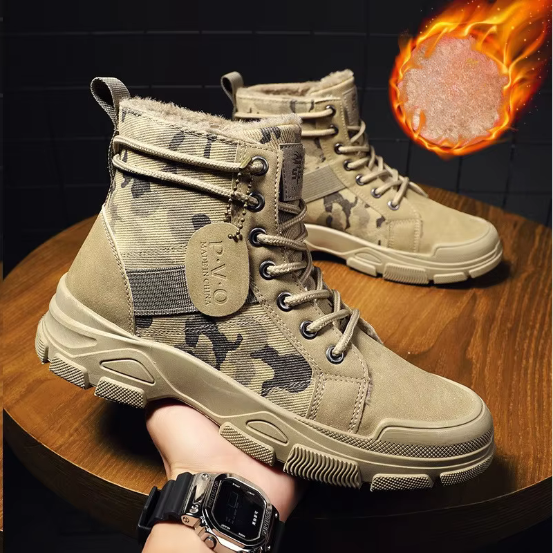Bota militar masculina Ferrutini FRT246, em lona, com design moderno, solado antiderrapante de borracha, palmilha EVA, altura no tornozelo, disponível em preta, cinza e cáqui.