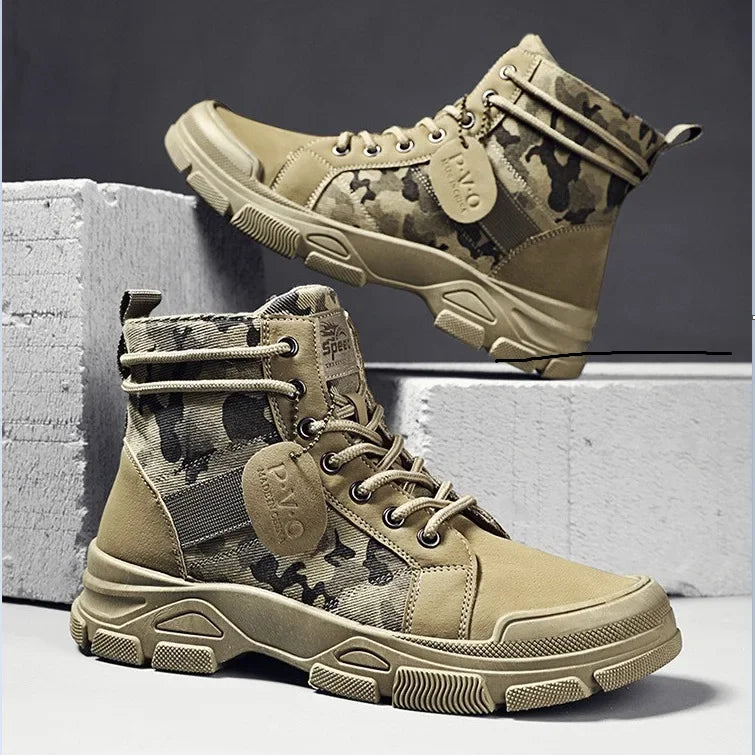 Bota militar masculina Ferrutini FRT246, em lona, com design moderno, solado antiderrapante de borracha, palmilha EVA, altura no tornozelo, disponível em preta, cinza e cáqui.