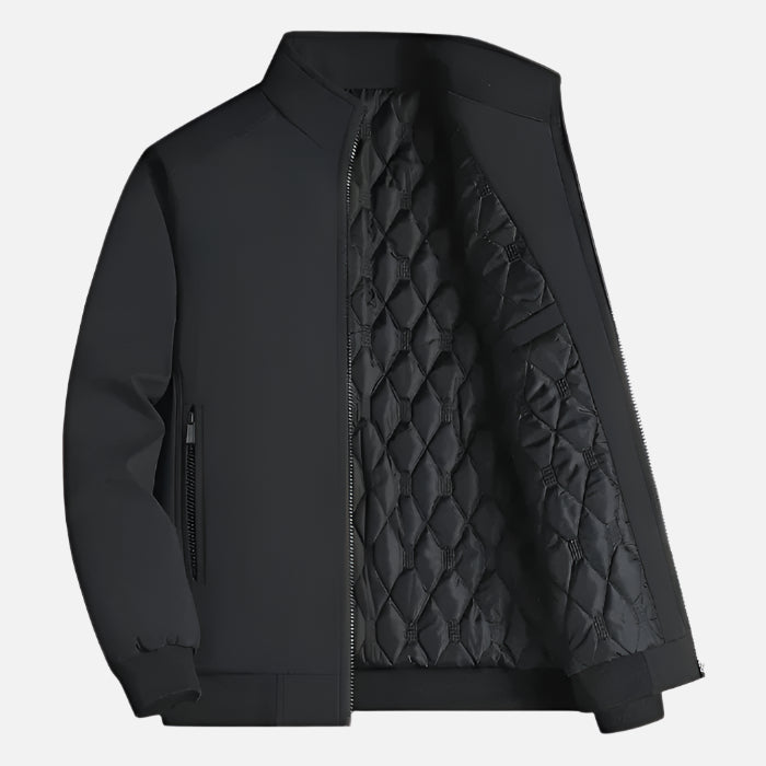 Jaqueta masculina Ferrutini FRT200, com design funcional, em poliéster, forro acolchoado, zíper de alumínio, ideal para dias frios e composições casuais ou sofisticadas.
