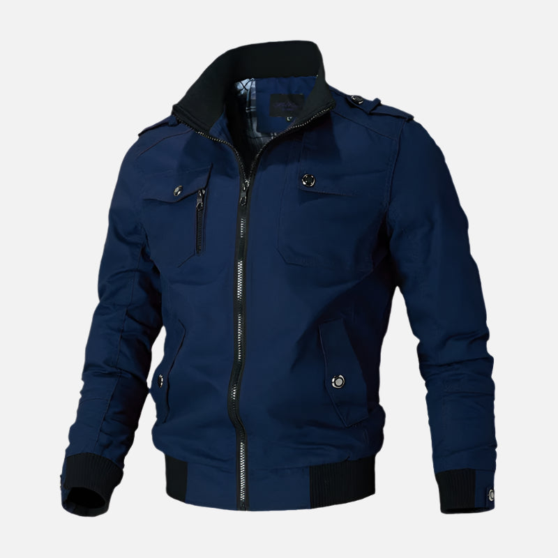 Jaqueta motociclista masculina Ferrutini FRT164, com design esportivo, em algodão, espessura grossa, reforços nos pontos de impacto, ideal para viagens, com zíperes frontais.