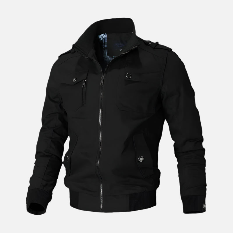 Jaqueta motociclista masculina Ferrutini FRT164, com design esportivo, em algodão, espessura grossa, reforços nos pontos de impacto, ideal para viagens, com zíperes frontais.