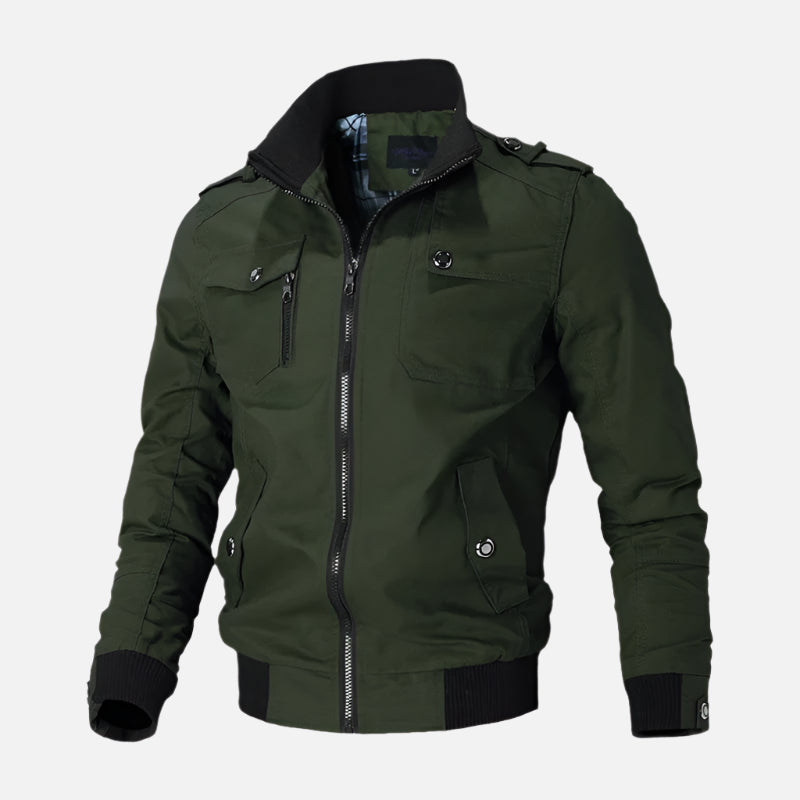 Jaqueta motociclista masculina Ferrutini FRT164, com design esportivo, em algodão, espessura grossa, reforços nos pontos de impacto, ideal para viagens, com zíperes frontais.