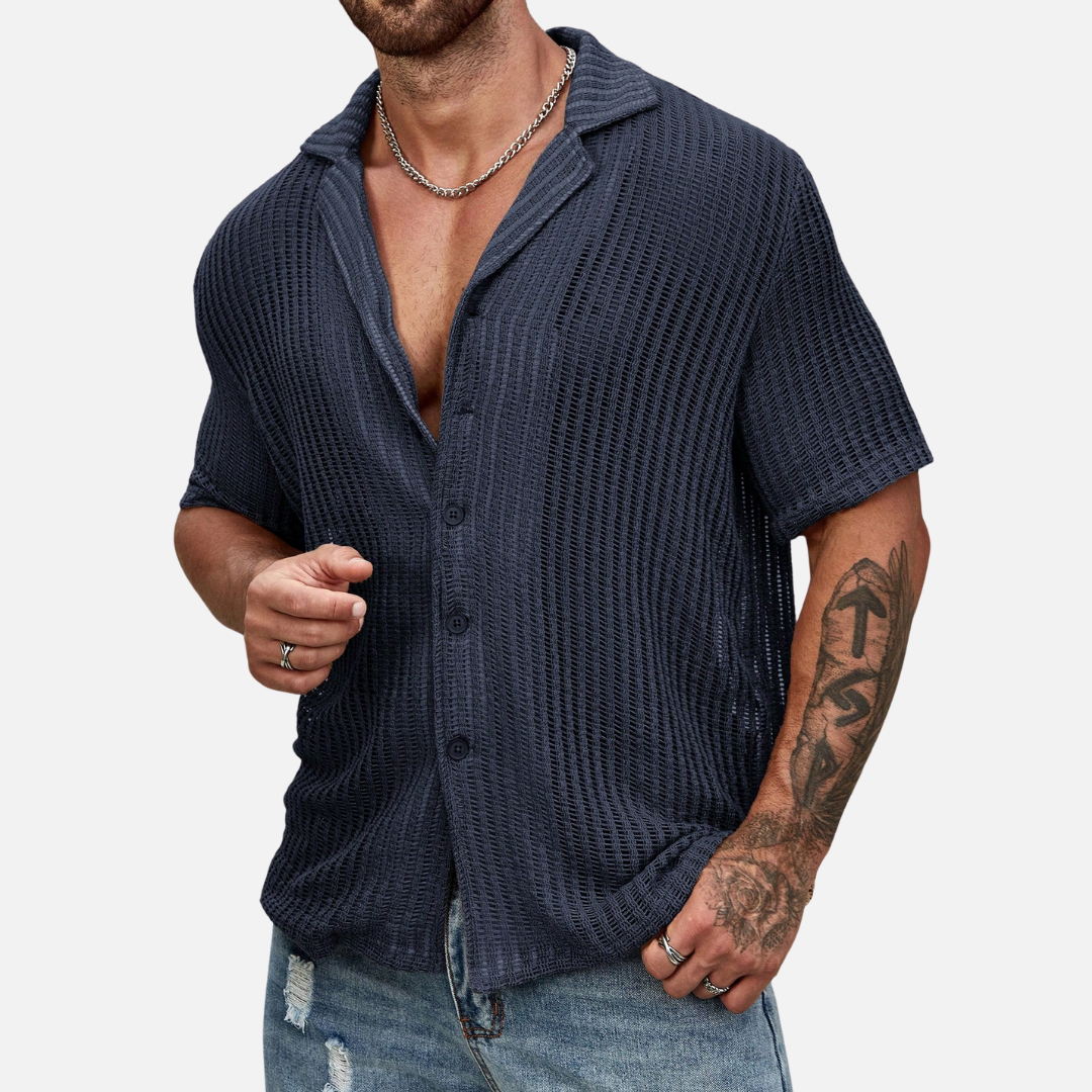 Camisa Casual Masculina de Tricô Ferrutini FRT47