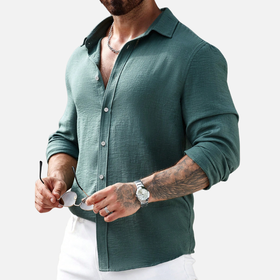 Camisa Manga Longa em Linho Masculina Ferrutini FRT81