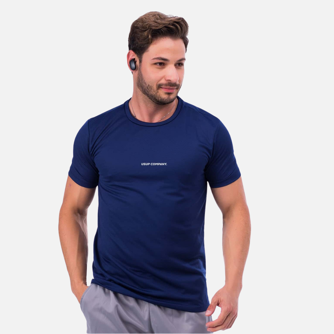 Camiseta dry fit de alta qualidade, respirável e de rápida absorção, ideal para treinos, corridas e atividades ao ar livre.