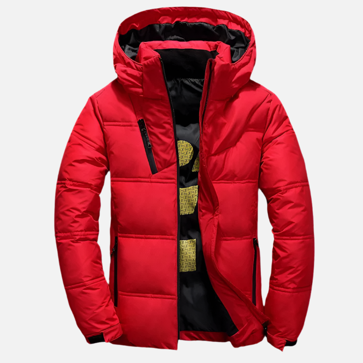 Jaqueta puffer masculina Ferrutini FRT153, com design moderno, em poliéster e algodão, forro acolchoado, ideal para uso diário em dias frios, com zíper de alumínio frontal.
