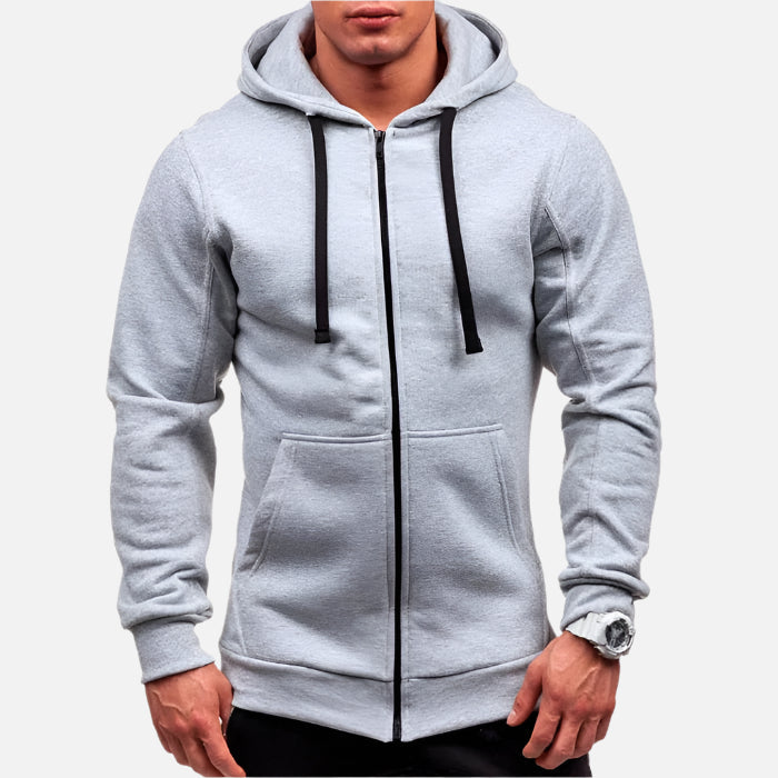 Jaqueta moletom masculina Ferrutini FRT184, com capuz ajustável, em algodão, malha e poliéster, bolsos multiuso, ideal para looks casuais, em preto, cinza, vinho e azul marinho.