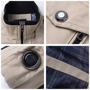 Jaqueta motociclista masculina Ferrutini FRT164, com design esportivo, em algodão, espessura grossa, reforços nos pontos de impacto, ideal para viagens, com zíperes frontais.