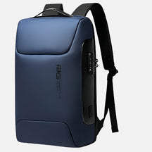 Mochila Ferrutini FRT401, em tecido Oxford impermeável, para notebook até 15", com porta USB, trava TSA, 35L, em preta, cinza, azul e camuflada.