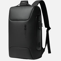 Mochila Ferrutini FRT401, em tecido Oxford impermeável, para notebook até 15", com porta USB, trava TSA, 35L, em preta, cinza, azul e camuflada.