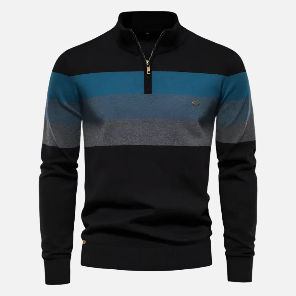 Suéter masculino Ferrutini FRT226, com design elegante, em tecido premium, gola careca clássica, ideal para looks casuais ou formais, com manga comprida e caimento ajustado.